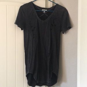 Cute long distressed t shirt